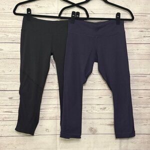 Lululemon Capri Leggings Black Purple 2 pack US6